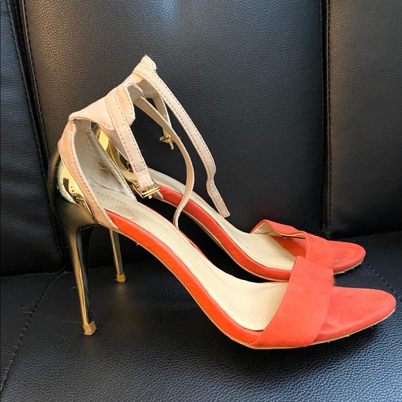 Zara Shoes - ZARA Orange Gold Heels